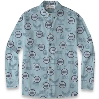 Proud US Custom Logo Men's Hawaiian LS Shirt