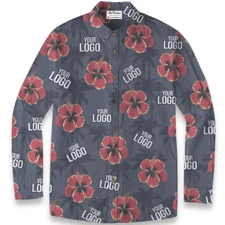 Sunset Hibiscus – Premium Cotton Long Sleeve Shirt