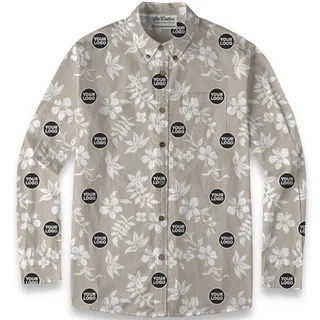 Ste™ Custom Logo Premium Hawaiian Long-Sleeve Shirt