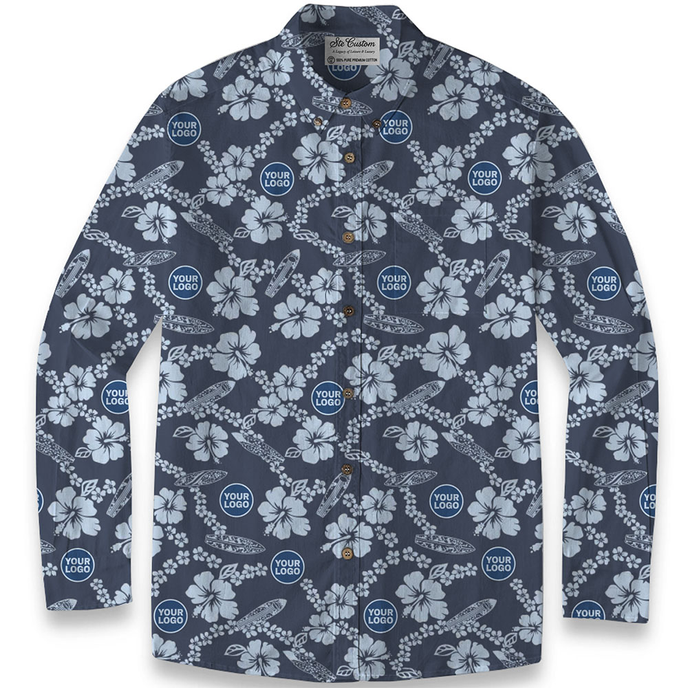 Ste™ Botanical Heritage Custom Premium Hawaiian LS Shirt Ste™ Botanical Heritage Custom Premium Hawaiian LS Shirt