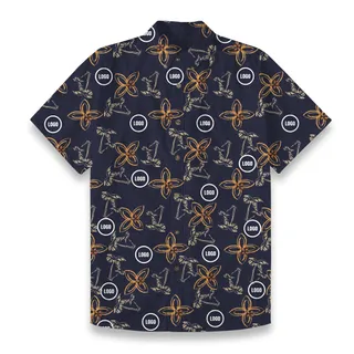 Custom Company Logo Men's Hawaiian Cotton Shirt