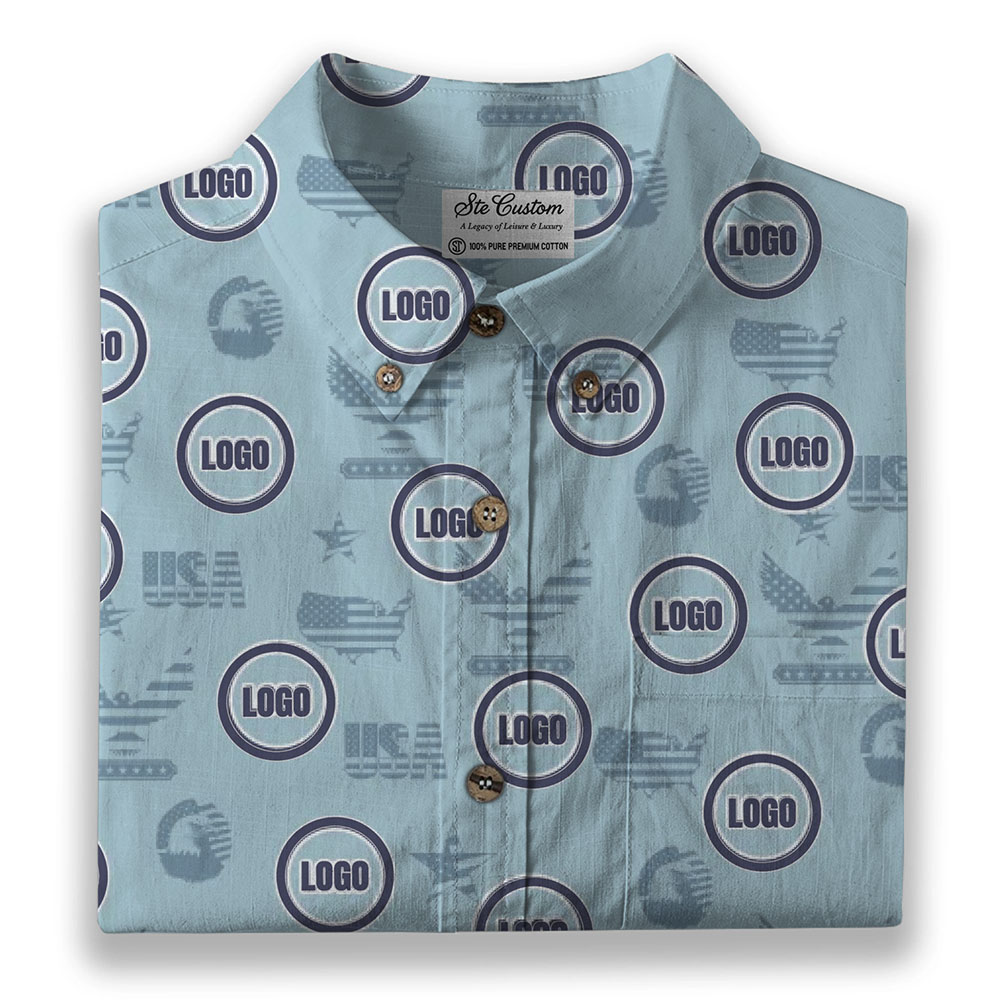 Proud US Custom Logo Or Face Men's Hawaiian Premium Shirt Proud US Custom Logo Or Face Men's Hawaiian Premium Shirt
