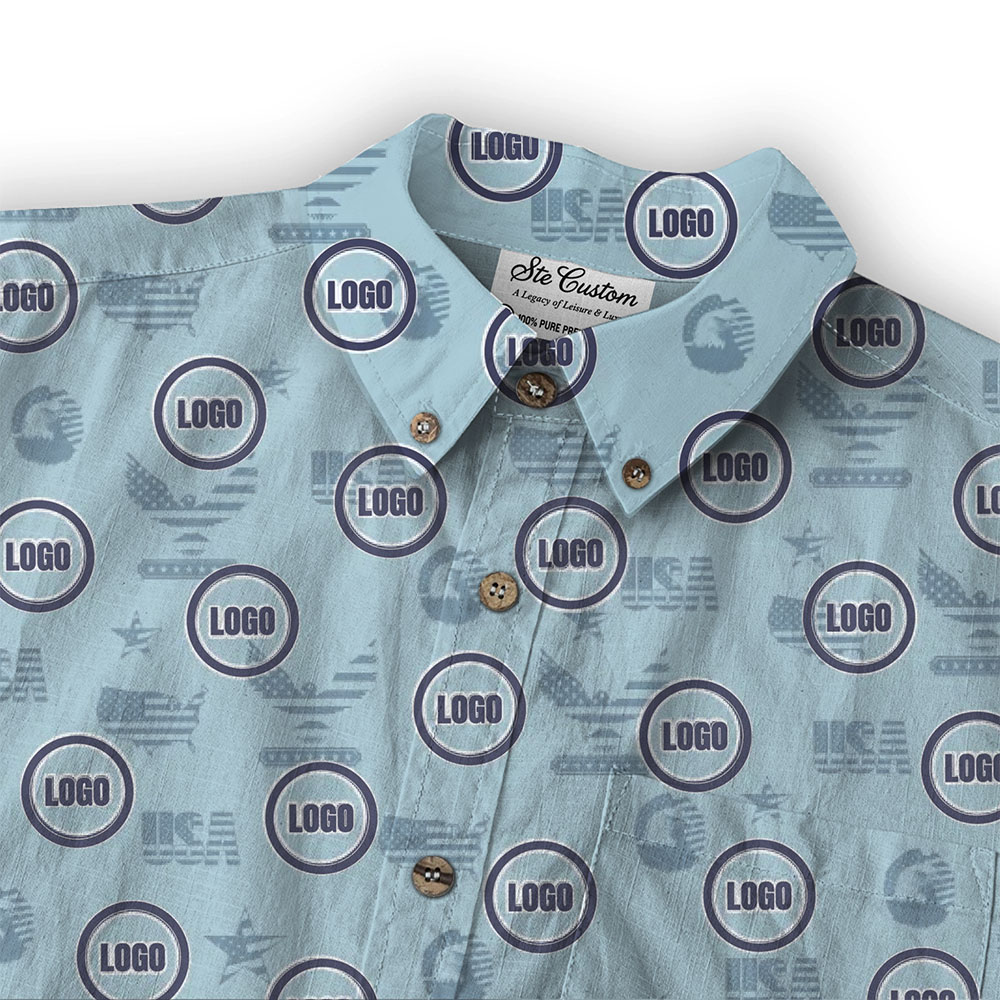 Proud US Custom Logo Men's Hawaiian LS Shirt Proud US Custom Logo Men's Hawaiian LS Shirt