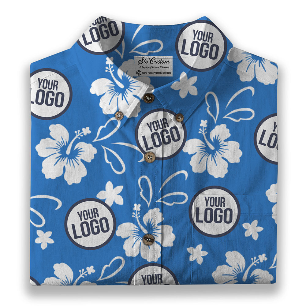Azure Hibiscus – Premium Cotton Long Sleeve Shirt Azure Hibiscus – Premium Cotton Long Sleeve Shirt