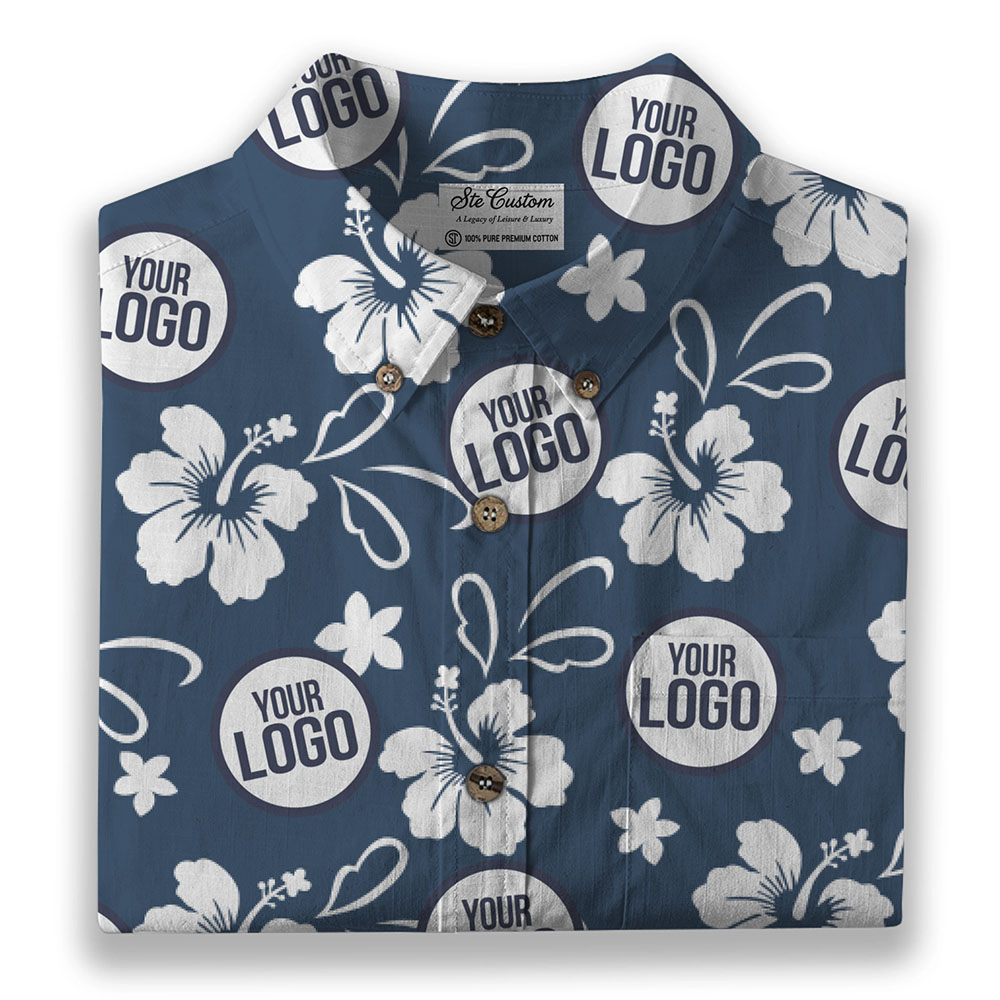 Azure Hibiscus – Premium Cotton Long Sleeve Shirt Azure Hibiscus – Premium Cotton Long Sleeve Shirt