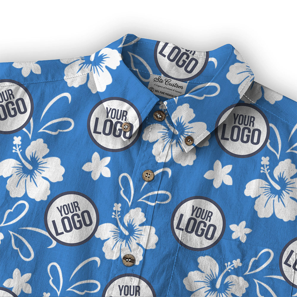 Azure Hibiscus – Premium Cotton Long Sleeve Shirt Azure Hibiscus – Premium Cotton Long Sleeve Shirt