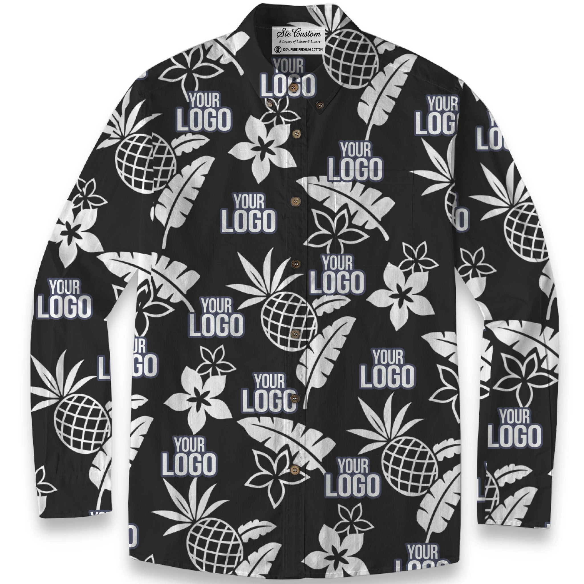 Midnight Tropic – Premium Cotton Long Sleeve Shirt Midnight Tropic – Premium Cotton Long Sleeve Shirt