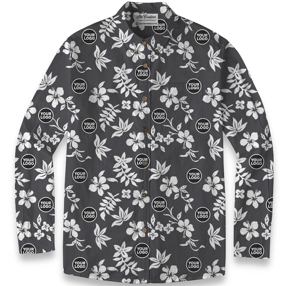 Ste™ Custom Logo Premium Hawaiian Long-Sleeve Shirt