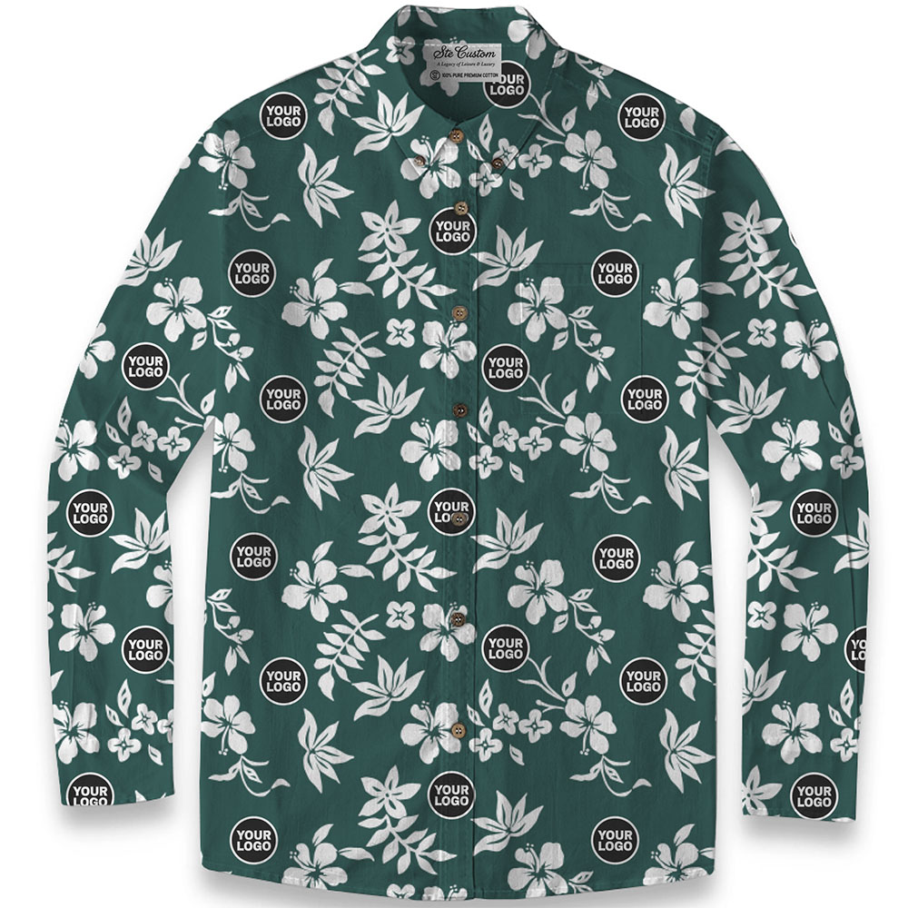 Ste™ Custom Logo Premium Hawaiian Long-Sleeve Shirt