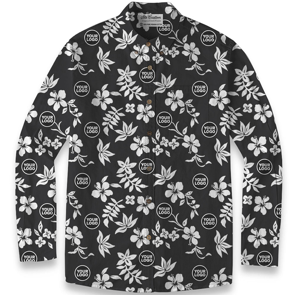 Ste™ Custom Logo Premium Hawaiian Long-Sleeve Shirt