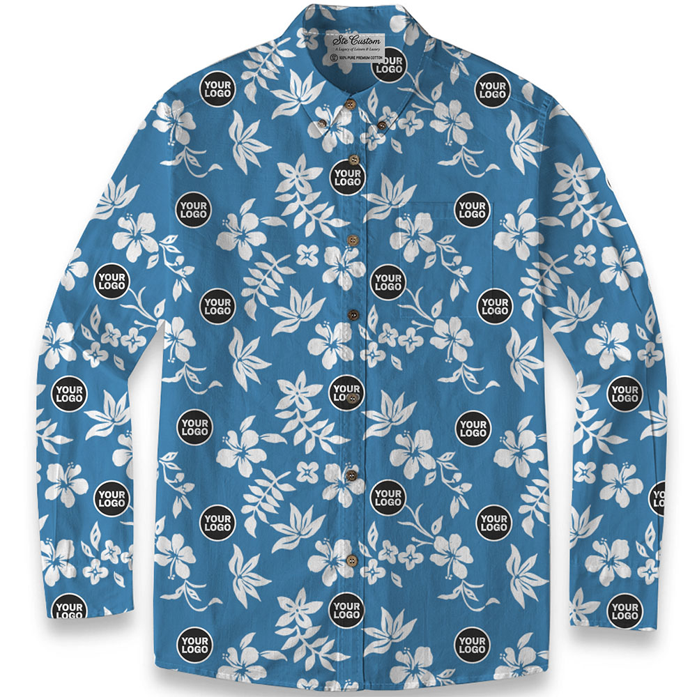 Ste™ Custom Logo Premium Hawaiian Long-Sleeve Shirt