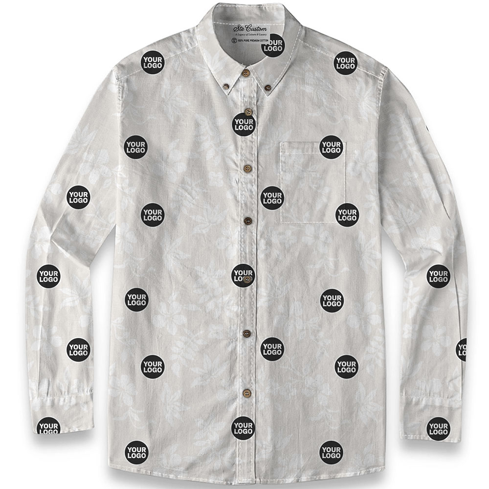 Ste™ Custom Logo Premium Hawaiian Long-Sleeve Shirt