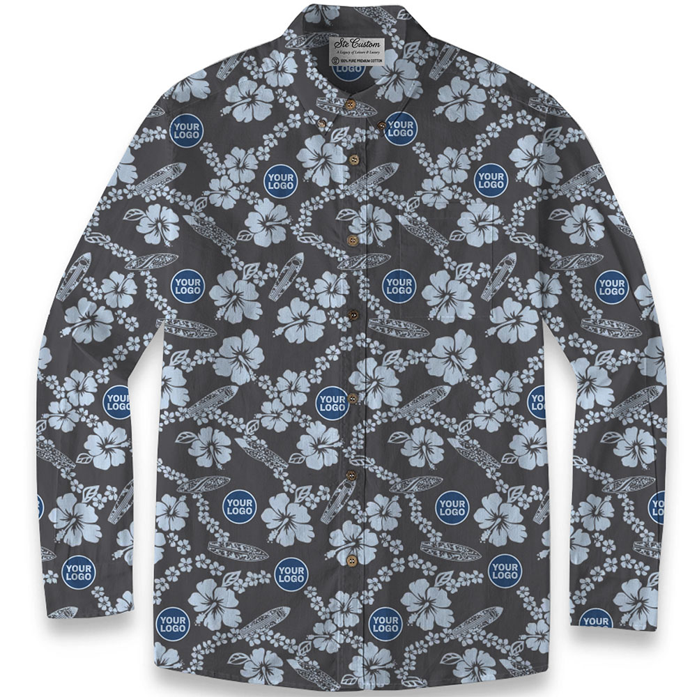 Ste™ Botanical Heritage Custom Premium Hawaiian LS Shirt Ste™ Botanical Heritage Custom Premium Hawaiian LS Shirt