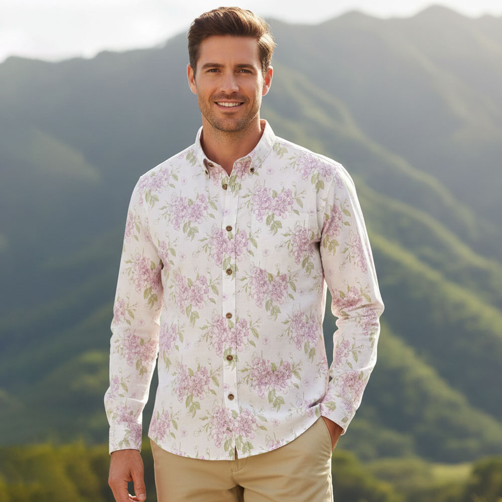 Ste™ Signature Floral Premium Bottom Down LS Shirt Ste™ Signature Floral Premium Bottom Down LS Shirt