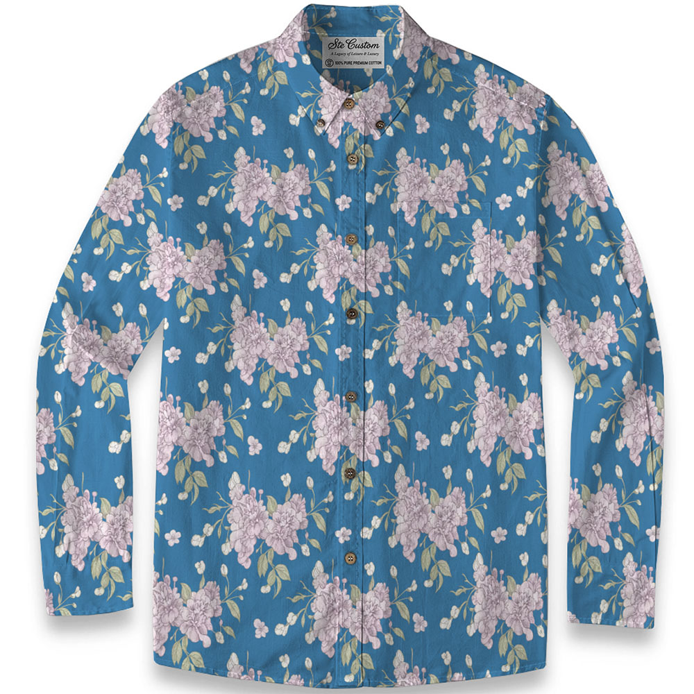 Ste™ Signature Floral Premium Bottom Down LS Shirt Ste™ Signature Floral Premium Bottom Down LS Shirt