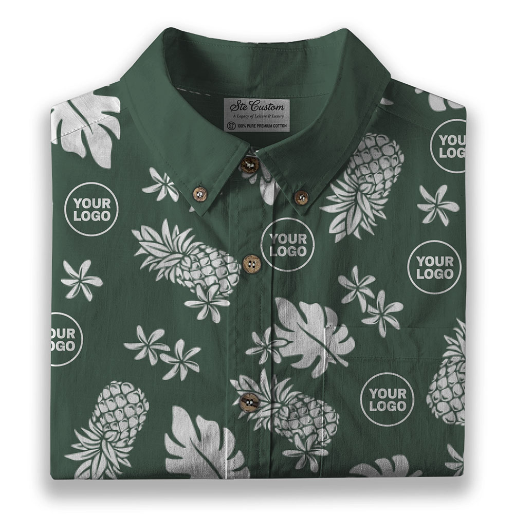 Ste™ Signature Pineapple Premium Hawaiian Long Sleeve Shirt Ste™ Signature Pineapple Premium Hawaiian Long Sleeve Shirt