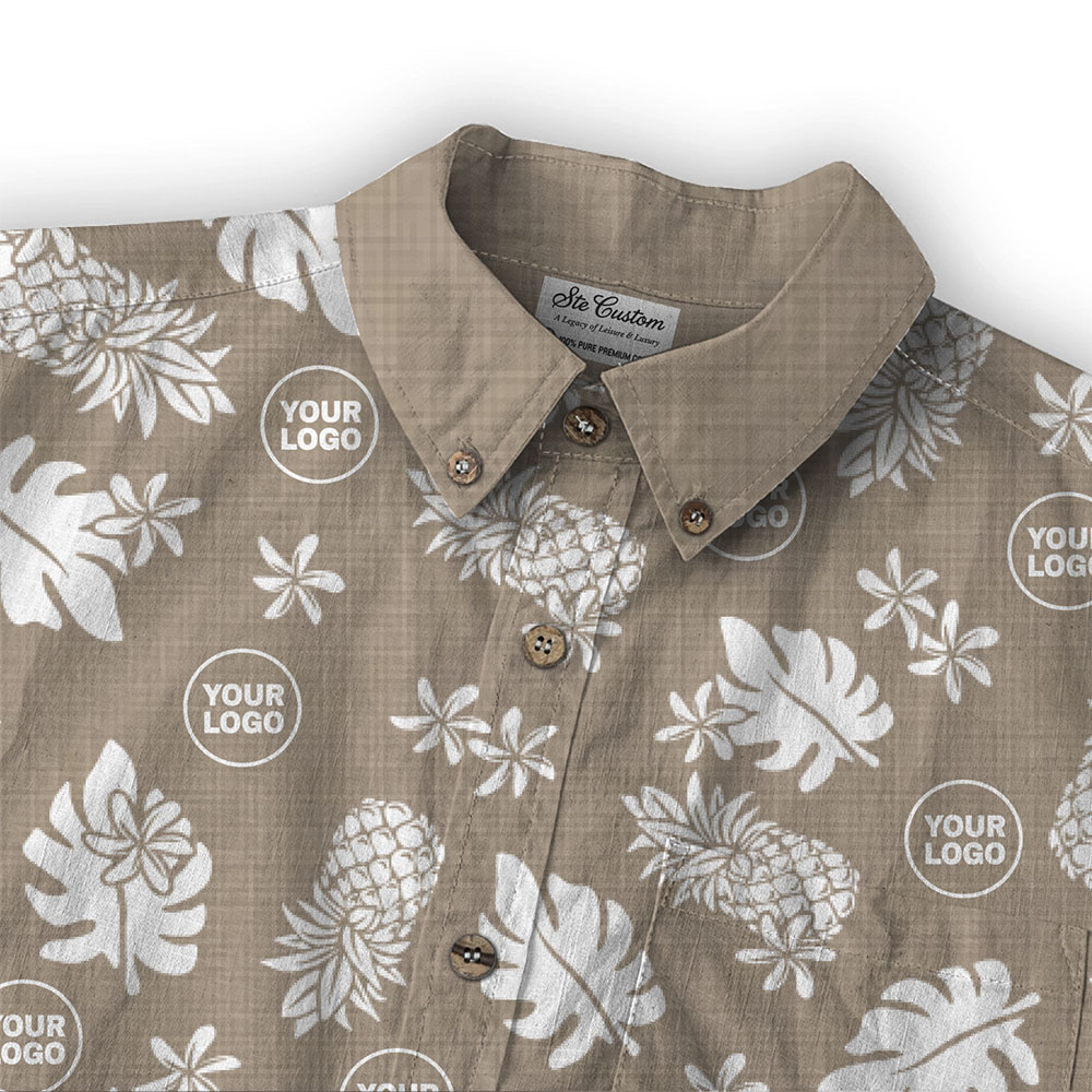 Ste™ Signature Pineapple Premium Hawaiian Long Sleeve Shirt Ste™ Signature Pineapple Premium Hawaiian Long Sleeve Shirt