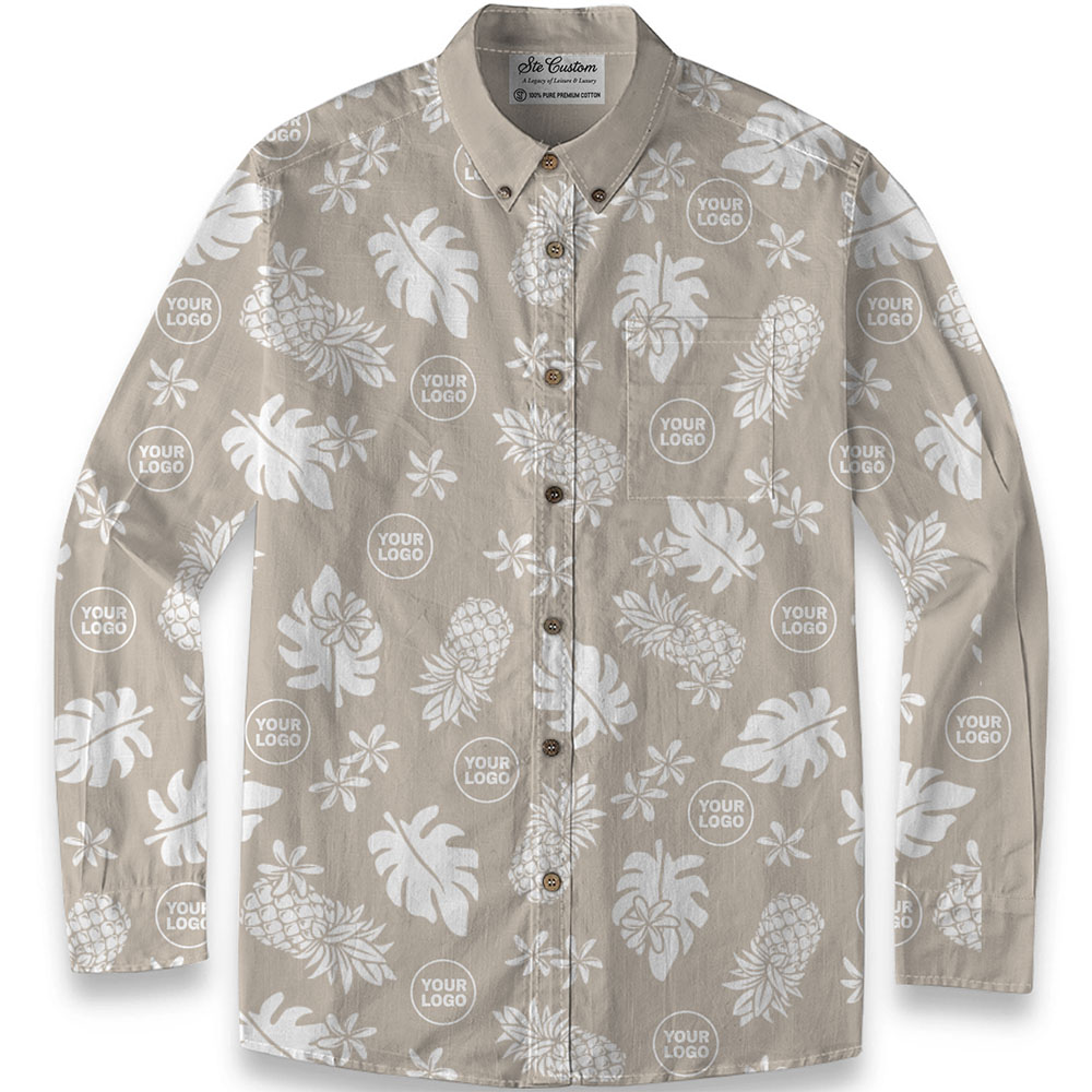 Ste™ Signature Pineapple Premium Hawaiian Long Sleeve Shirt Ste™ Signature Pineapple Premium Hawaiian Long Sleeve Shirt