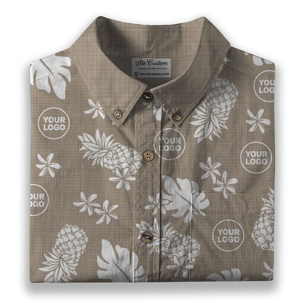 Ste™ Signature Pineapple Premium Hawaiian Long Sleeve Shirt Ste™ Signature Pineapple Premium Hawaiian Long Sleeve Shirt