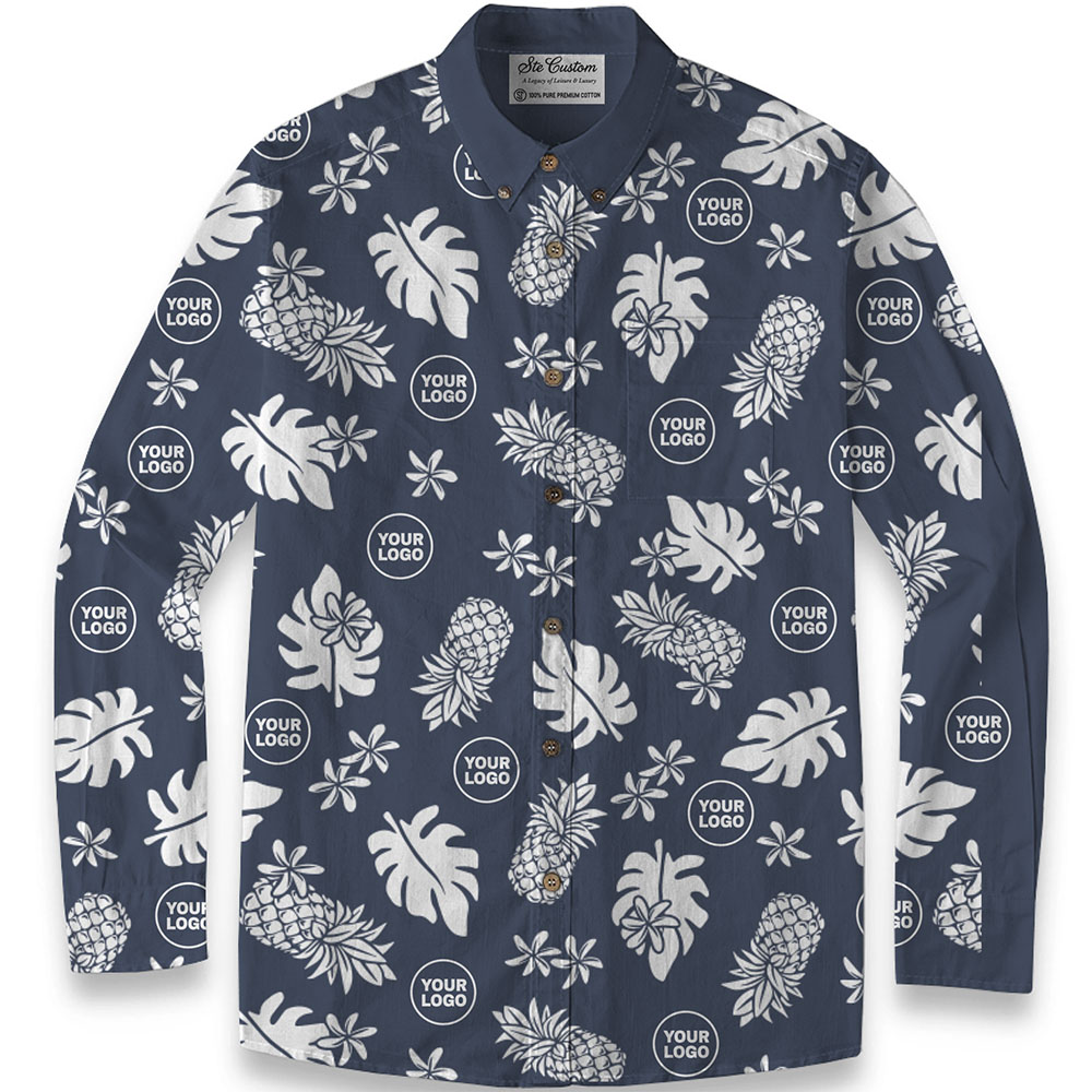 Ste™ Signature Pineapple Premium Hawaiian Long Sleeve Shirt Ste™ Signature Pineapple Premium Hawaiian Long Sleeve Shirt